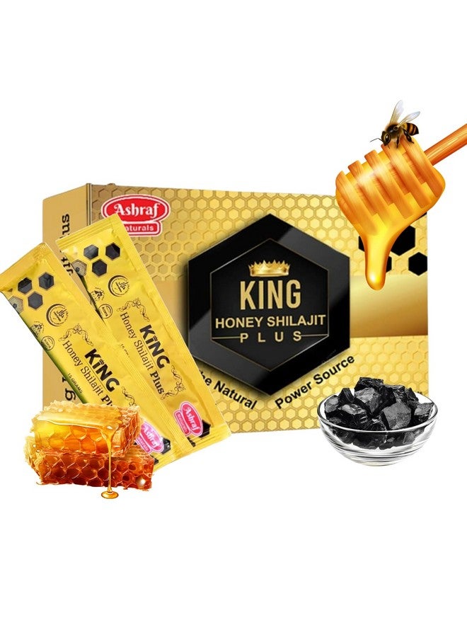 Ashraf Naturals King Honey Shilajit Plus - Premium Honey & Himalayan Shilajit Blend with Herbal Extracts, Natural Energy & Vitality Support,15 Sachets x 15g - Image 1