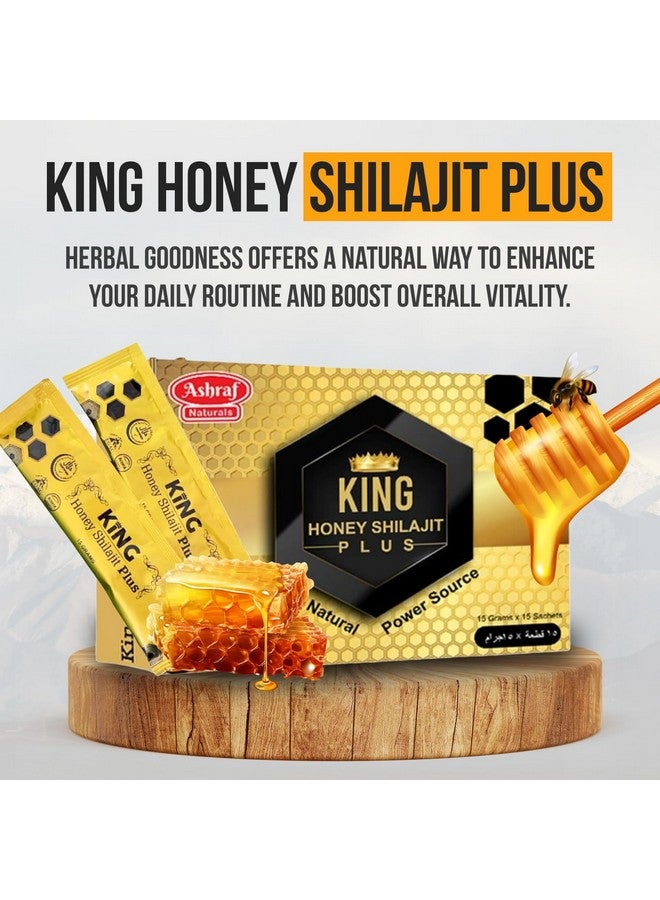 Ashraf Naturals King Honey Shilajit Plus - Premium Honey & Himalayan Shilajit Blend with Herbal Extracts, Natural Energy & Vitality Support,15 Sachets x 15g - Image 2