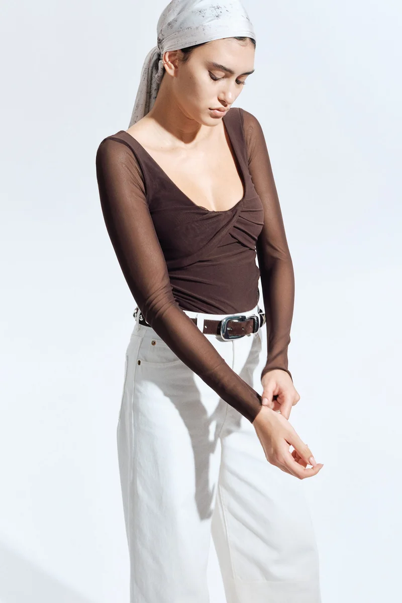 H&M Draped mesh body