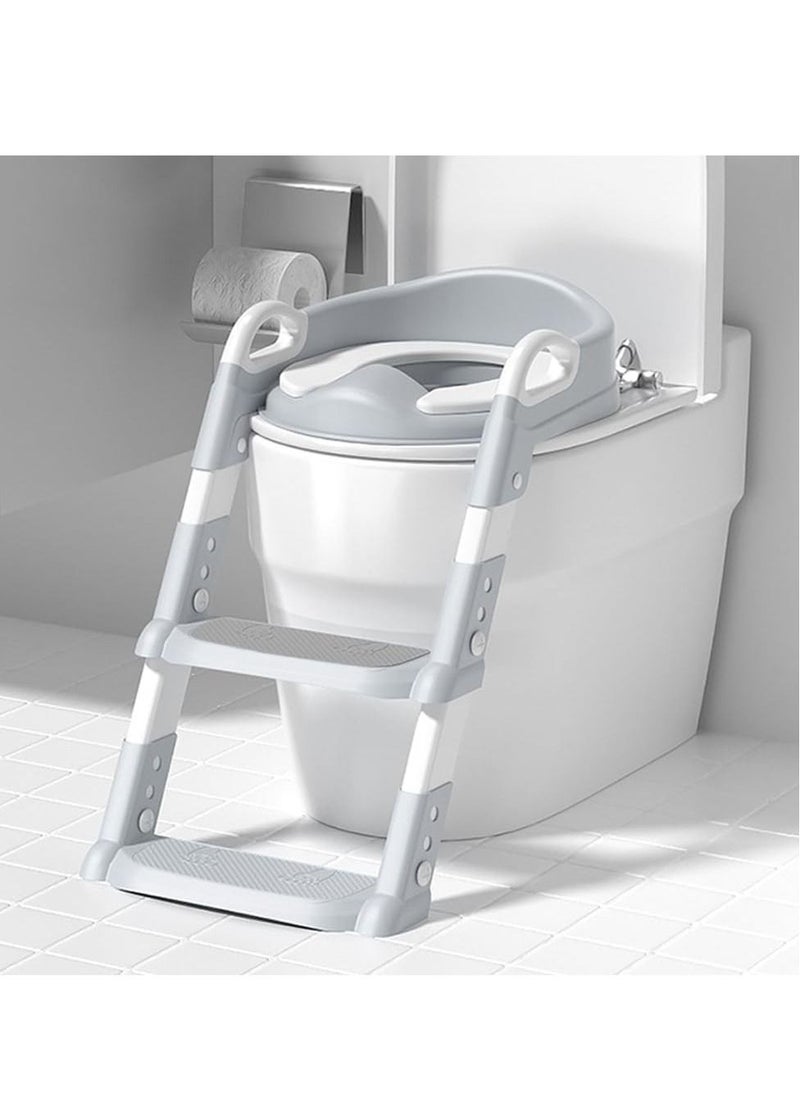 Gonice Children's bathroom training chair, children's bathroom adapter with anti slip and foldable stairs  - Image 1