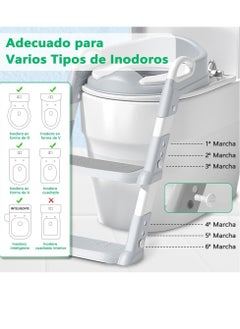 Gonice Children's bathroom training chair, children's bathroom adapter with anti slip and foldable stairs  - Image 5