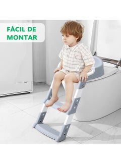 Gonice Children's bathroom training chair, children's bathroom adapter with anti slip and foldable stairs  - Image 4