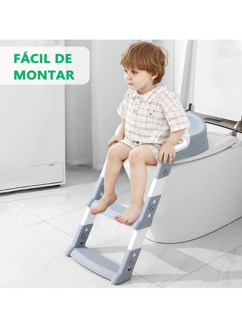 Gonice Children's bathroom training chair, children's bathroom adapter with anti slip and foldable stairs  - Image 4