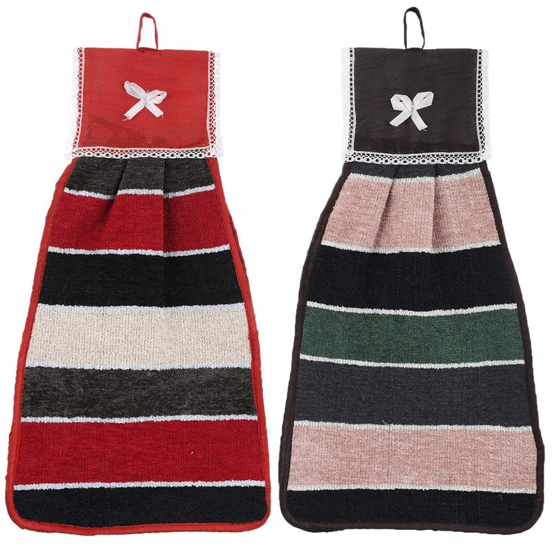 Kuber Industries Hanging Cotton 2 Pieces Cotton Washbasin Napkin/Hand Towel for Kitchen and Bathroom (Multi) - CTKTC45538 - Image 1