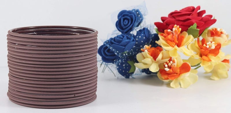 NMII Non-Precious Metal with Base Metal and Zig Zag Pattern Matte Finished Traditional Bangle Set For Women and Girls - Image 4
