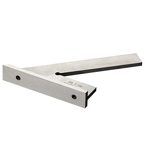 Boomgood 45 Degree Miter Square Machinist Engineer Square with Base DIN 875/2 Angle Ruler Hardened Steel 6x4 Inch, Silver - Image 4