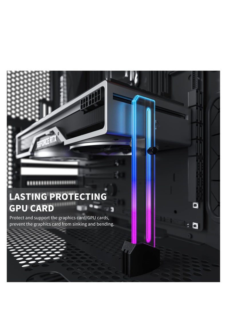 Generic - Video Card Sag Holder bracket, 5V Addressable RGB Graphics Card GPU Brace Support Video Card, Built-in 5V ARGB Strip, Adjustable Length and Height Support, Edge Lit Glass Universal GPU Bracket - Image 1