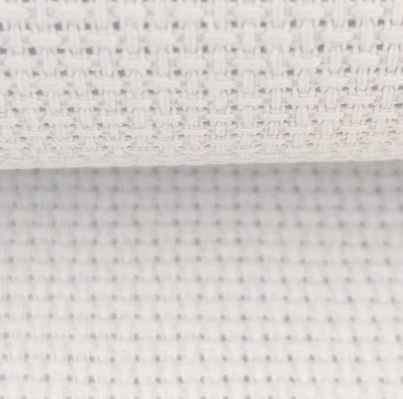 KCS 59" x 1 Yard 14ct Counted Cotton Aida Cloth Cross Stitch Fabric (White) - Image 1