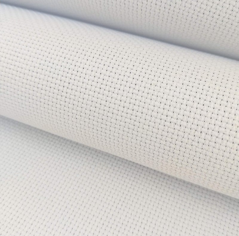 KCS 59" x 1 Yard 14ct Counted Cotton Aida Cloth Cross Stitch Fabric (White) - Image 2