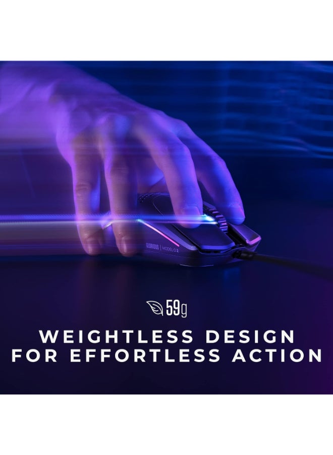 Glorious Model O 2 RGB Gaming Mouse - 59g Ultralightweight Wired Gaming Mouse - 26,000 DPI, BAMF 2.0 Optical Sensor, 6 Programmable Buttons, Backlit Ergonomic Mouse for PC & Laptop - Black - Image 3
