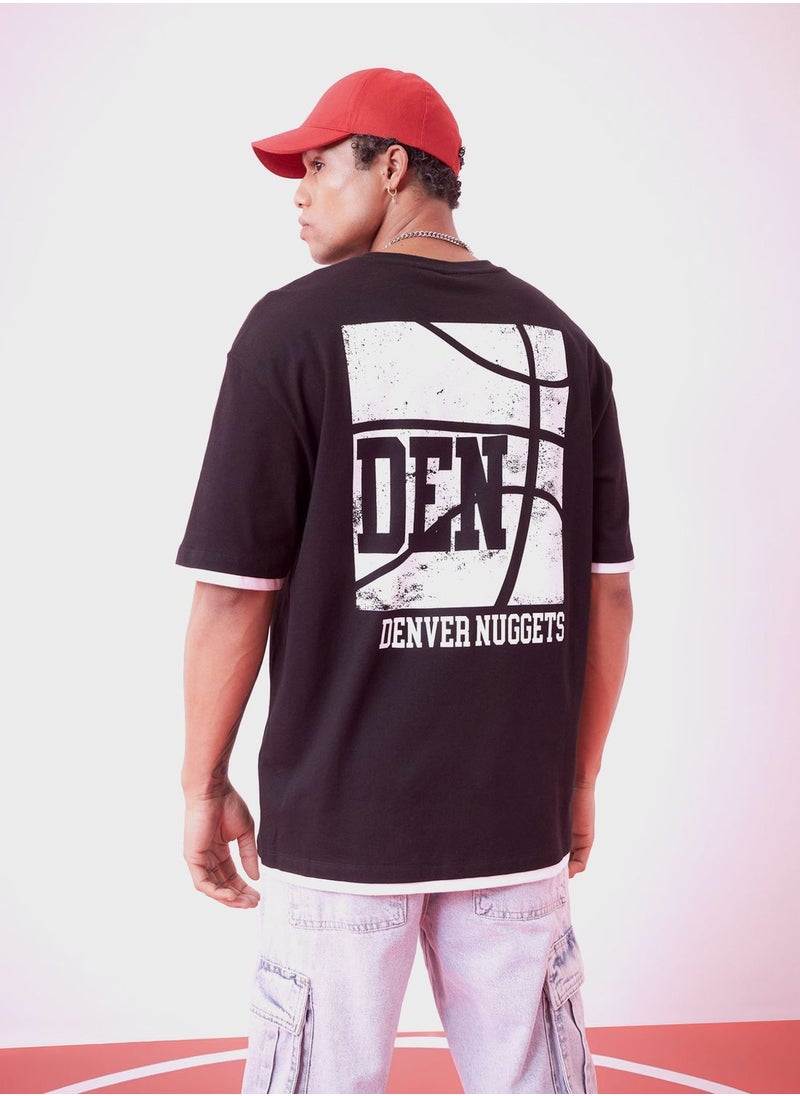 DeFacto Man Licensed Denver Nuggets (Nbaden1000) Oversize Fit T-Shirt  - Image 2
