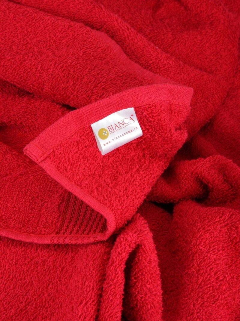 KOPA by Bianca 400 GSM 100% Cotton Soft Terry Towel l 2pc Bath Towel l Bath Towel l Towel for Bath l D`Ross l Turq-Red - Image 4