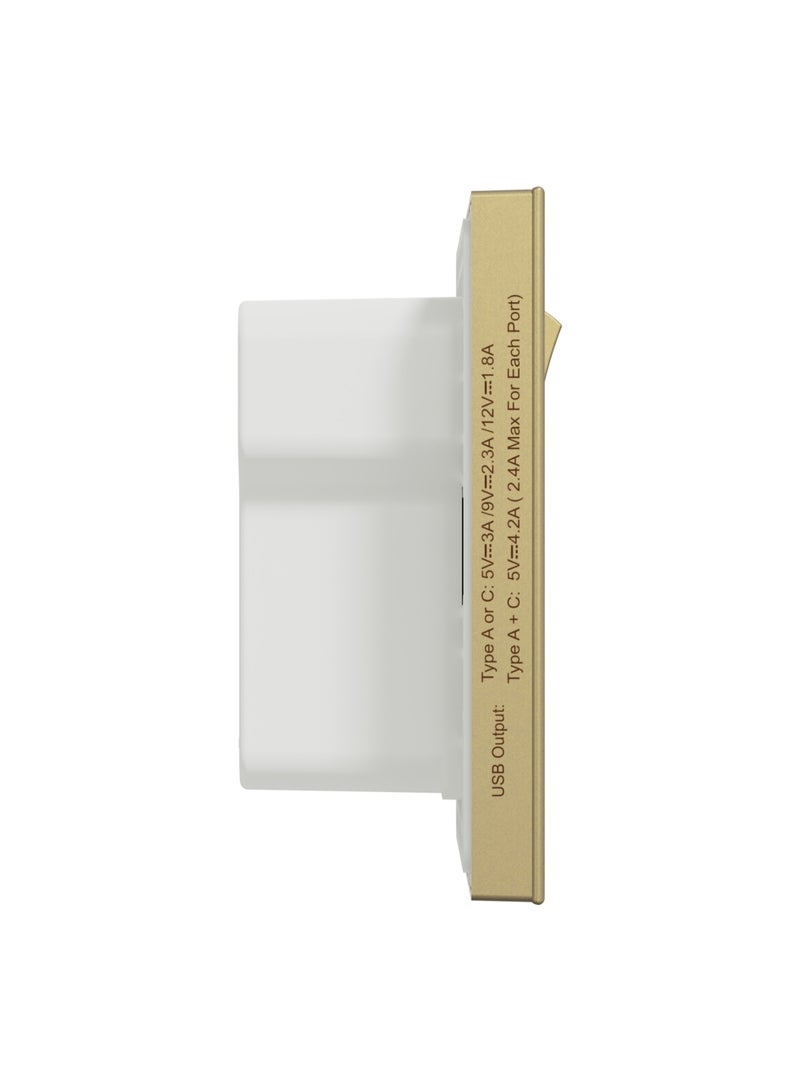 Schneider Electric AvatarOn 13A 1-Gang Switched Socket with 21W USB Type A & C Charger, Wine Gold - E8715DACUSB_WG - Image 5