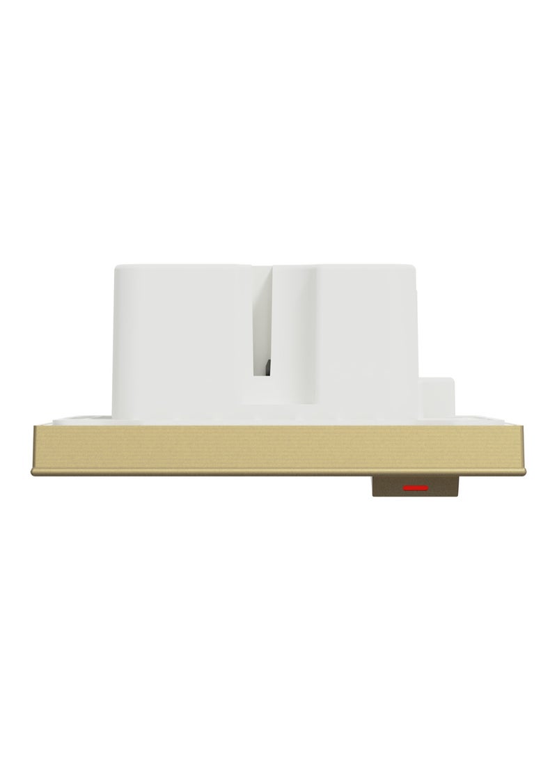 Schneider Electric AvatarOn 13A 1-Gang Switched Socket with 21W USB Type A & C Charger, Wine Gold - E8715DACUSB_WG - Image 2