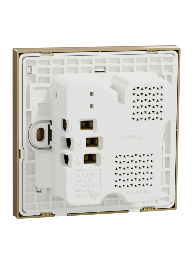 Schneider Electric AvatarOn 13A 1-Gang Switched Socket with 21W USB Type A & C Charger, Wine Gold - E8715DACUSB_WG - Image 4
