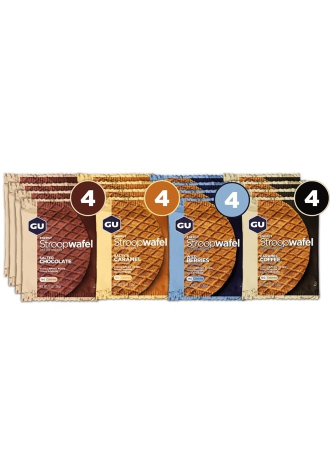 GU Energy Stroopwafel Variety Pack Sports Nutrition Waffle, Caffeine Included, and Kosher Dairy, On-The-Go Energy for Any Workout, 16 Count - Image 1