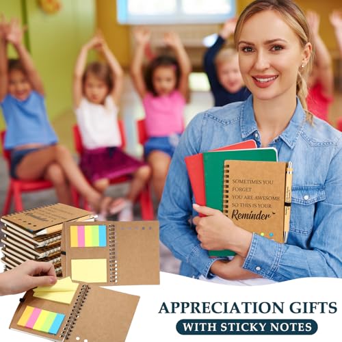 Yeyeplum 60 Pcs Teacher Appreciation Gifts Bulk Thank You Notebook Gift Bag Glass Cup Makeup Bag Bamboo Pen for Office Employee Volunteer Nurses Week Staff Students Graduation - Image 5