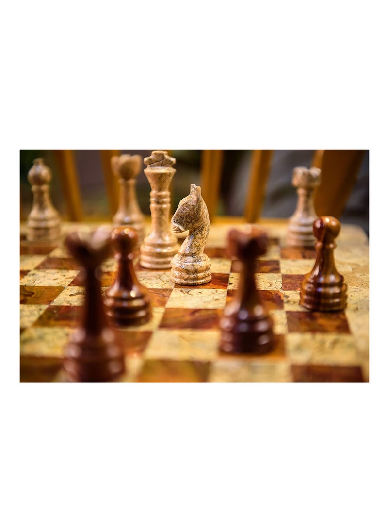 RADICALn Handmade Coral and Red Marble 15 Inch Chess Set Perfect for Home Decor Best Tournament Game  - Image 5
