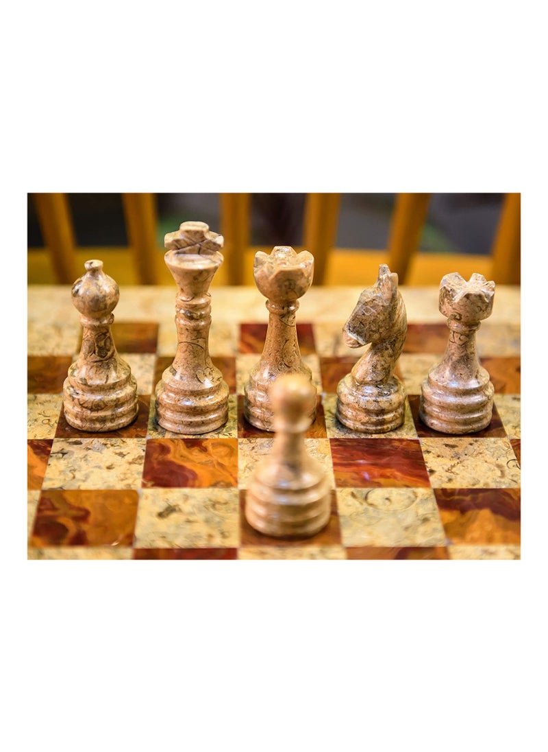 RADICALn Handmade Coral and Red Marble 15 Inch Chess Set Perfect for Home Decor Best Tournament Game  - Image 4