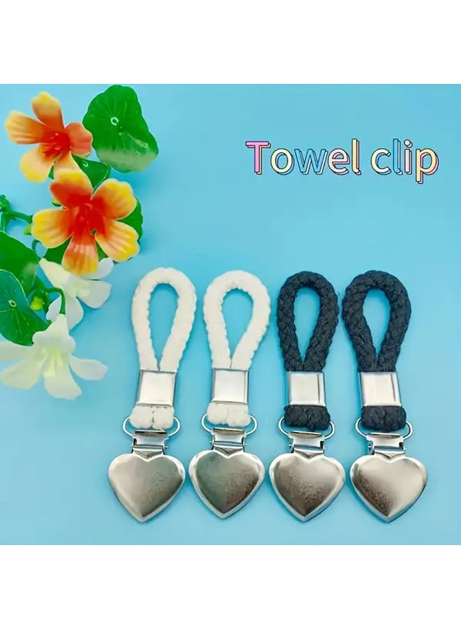 Black Towel Clips 4pcs Multi Functional Storage Rack For Kitchen Bathroom Home - Image 4
