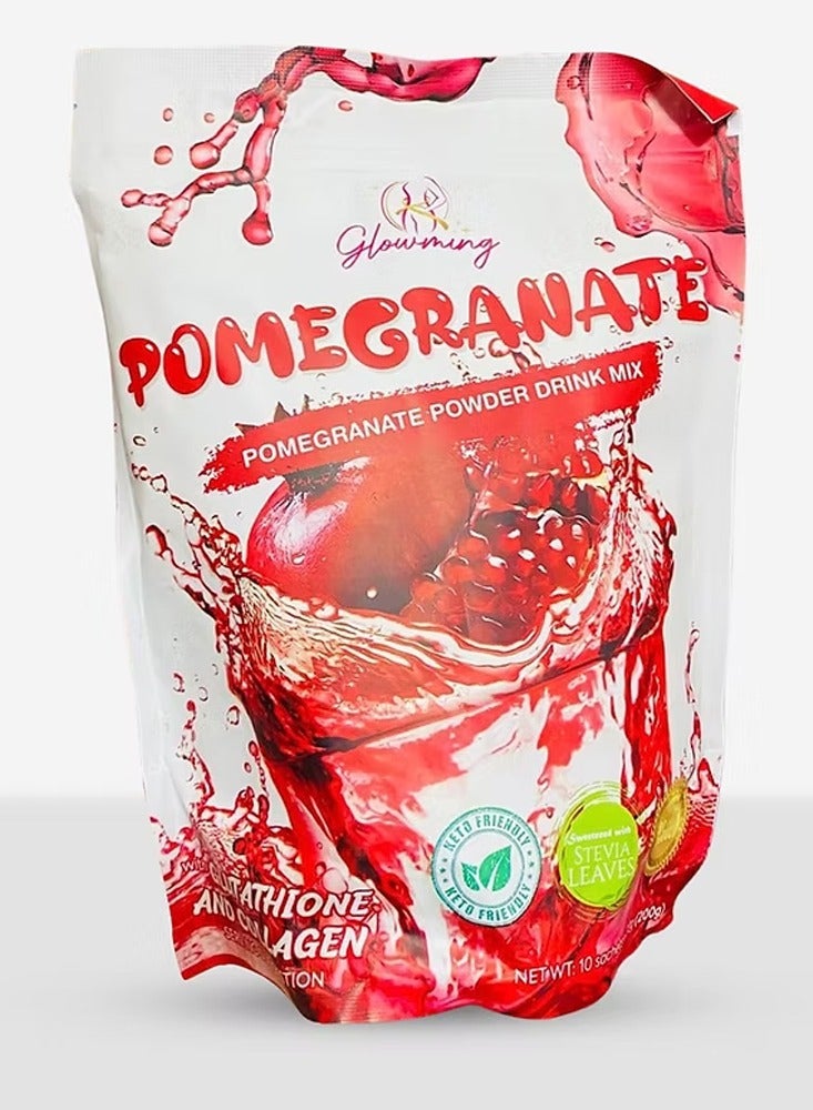 Pomegranate Detox Powder Drink with Collagen & Glutathione for Radiant Skin
