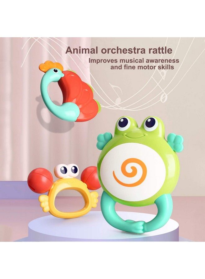 Yiosion Baby Rattle Teether Sets Musical Rattles Toys Babies Grab Shaker And Spin Rattle Toy Early Educational Toys Gifts Set For 3 6 9 12 Months Newborn Baby Infant Boys Girls - Image 4