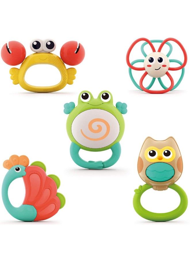 Yiosion Baby Rattle Teether Sets Musical Rattles Toys Babies Grab Shaker And Spin Rattle Toy Early Educational Toys Gifts Set For 3 6 9 12 Months Newborn Baby Infant Boys Girls - Image 2