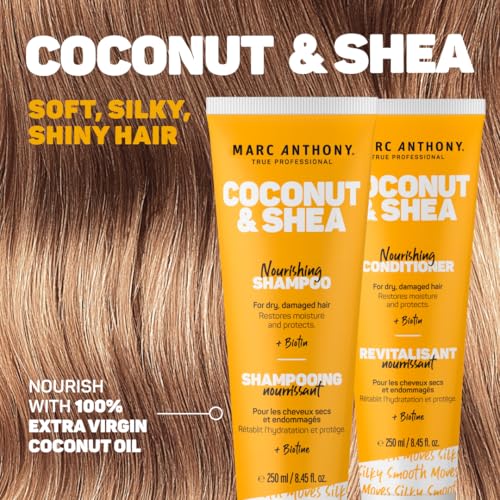 Marc Anthony Volumizing Shampoo and Conditioner Set with Coconut Oil & Shea Butter - Nourishing & Hydrating Haircare Infused with Biotin for Dry & Damaged Hair - Restore Moisture & Protects Hair - Image 4
