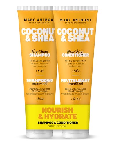 Marc Anthony Volumizing Shampoo and Conditioner Set with Coconut Oil & Shea Butter - Nourishing & Hydrating Haircare Infused with Biotin for Dry & Damaged Hair - Restore Moisture & Protects Hair - Image 1