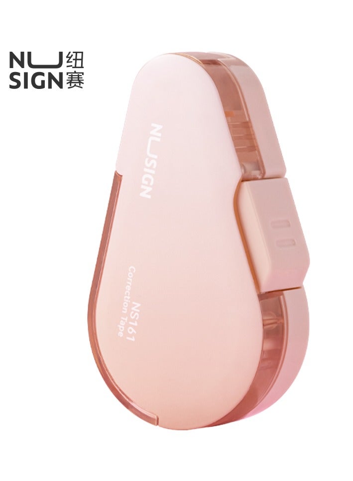NS161 High-Coverage Correction Tape 5mm脳6m, Ink-Proof & Curved Surface, Pink