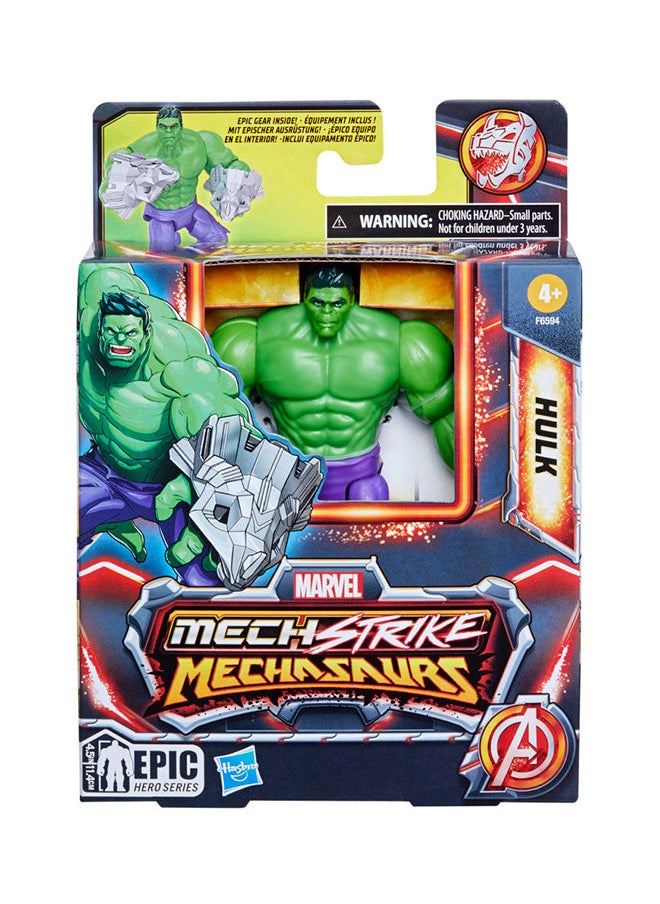 MARVEL CLASSIC - Marvel Mech Strike Mechasaurs Hulk Action Figure, 4.5-Inch, with  Accessories, Marvel Toys - Image 1