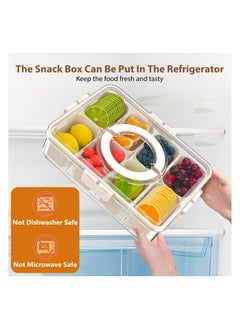 Anmi 2025 New Food Containers,Divided Serving Tray with Lid and Handle,Snackle Box Container for Candy, Fruits, Nuts, Portable Snack Box for Picnic,Party,8 Compartments Clear snack containers(1 Pack)  - Image 2