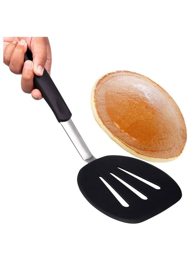 Silicone Turner Spatula Pancake Spatula Nonstick Set 600F Heat-Resistant Flexible Rubber Silicone Spatulas - Silicone Cooking Utensil Set Egg Turners, Pancake Flippers, Kitchen Spatulas - Image 1