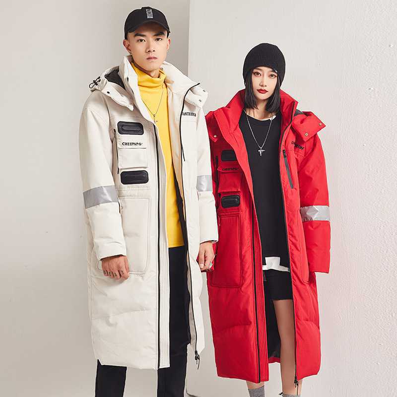 Women'S Down Jacket Men'S Mid-Length 2022 Winter Thickened Korean-Style Fashionable White Duck Down Jacket For Youth Large Size Couple - Image 4