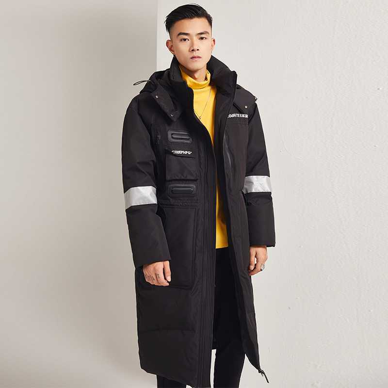 Women'S Down Jacket Men'S Mid-Length 2022 Winter Thickened Korean-Style Fashionable White Duck Down Jacket For Youth Large Size Couple - Image 1