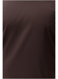 trendyol Plus Size Dark Brown Slim/Fit-fit Comfort 100% Cotton Basic T-shirt TMNSS23TS00132  - Image 5