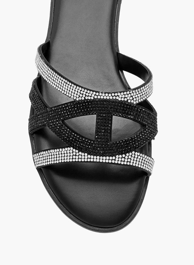 Celeste Womens Embellished Slip-On Sandals - Image 4