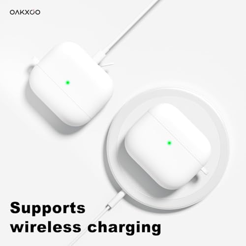 Emoh Roced for Apple Airpods 4th Generation Case Cover(2024), Silicone Case with Cleaner Kit & Keychain Compatible Compatible with Airpods 4 (White) - Image 2