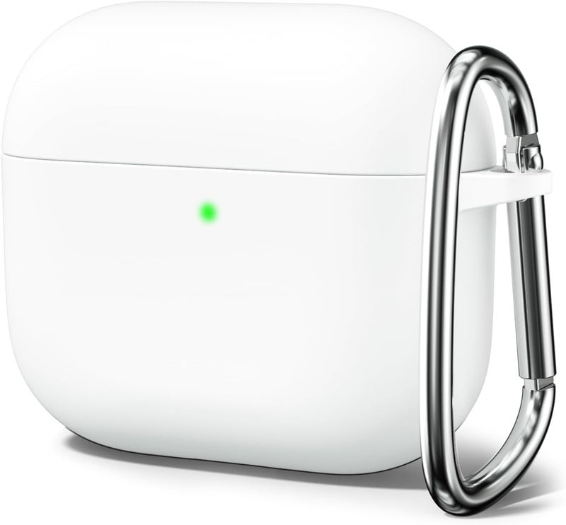 Emoh Roced for Apple Airpods 4th Generation Case Cover(2024), Silicone Case with Cleaner Kit & Keychain Compatible Compatible with Airpods 4 (White) - Image 1