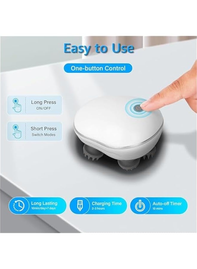 TRASSLE Electric Scalp Massager, Head Massager Scalp with 4 Removable Massage Claws, Rechargeable Waterproof Handheld Head Massage Scalp for Full-Body Massage, Deep Clean and Stress Relax  - Image 5