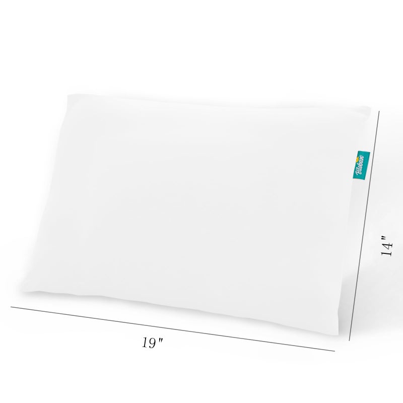 Biloban Organic Cotton 2 Pack Toddler Travel Pillowcase for Children Kid Pillows 13"x 18" or 14"x19", Envelope Travel Toddler Pillow Cover Case (White) - Image 4