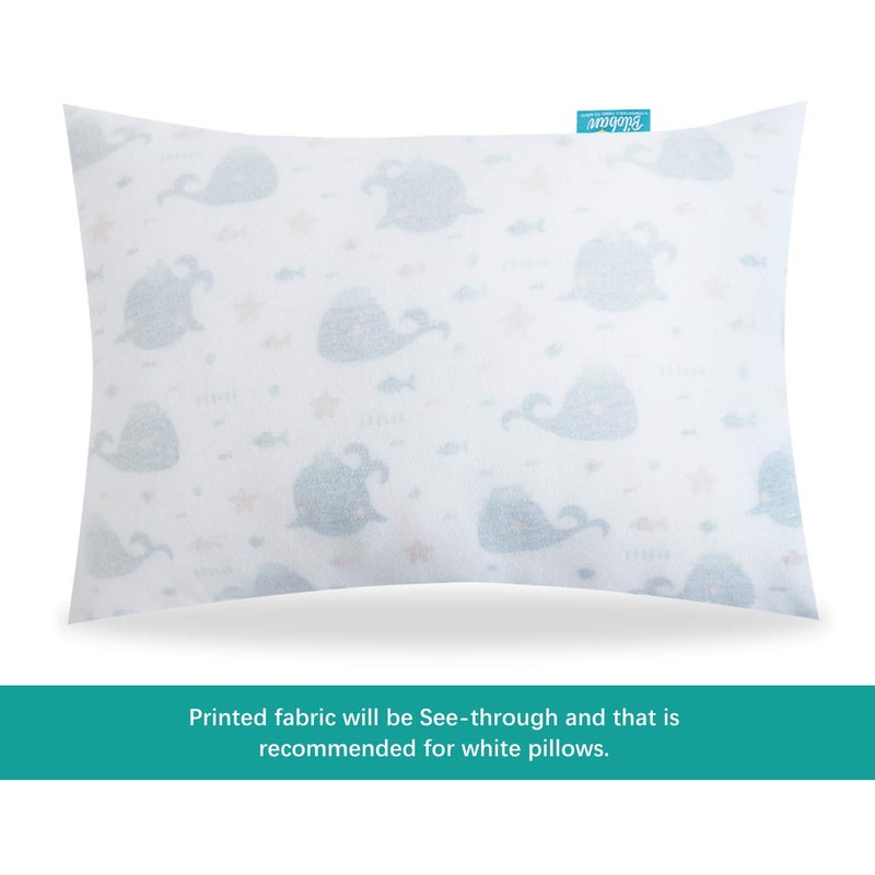 Biloban Organic Cotton 2 Pack Toddler Travel Pillowcase for Children Kid Pillows 13"x 18" or 14"x19", Envelope Travel Toddler Pillow Cover Case (White) - Image 3