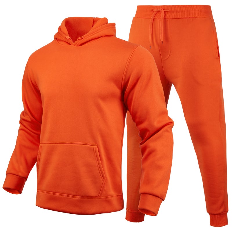 2022 Spring Autumn Winter Men'S And Women'S Casual European Code Blank Solid Color Set Fleece Loose Sweater Pants Two-Piece Set - Image 3