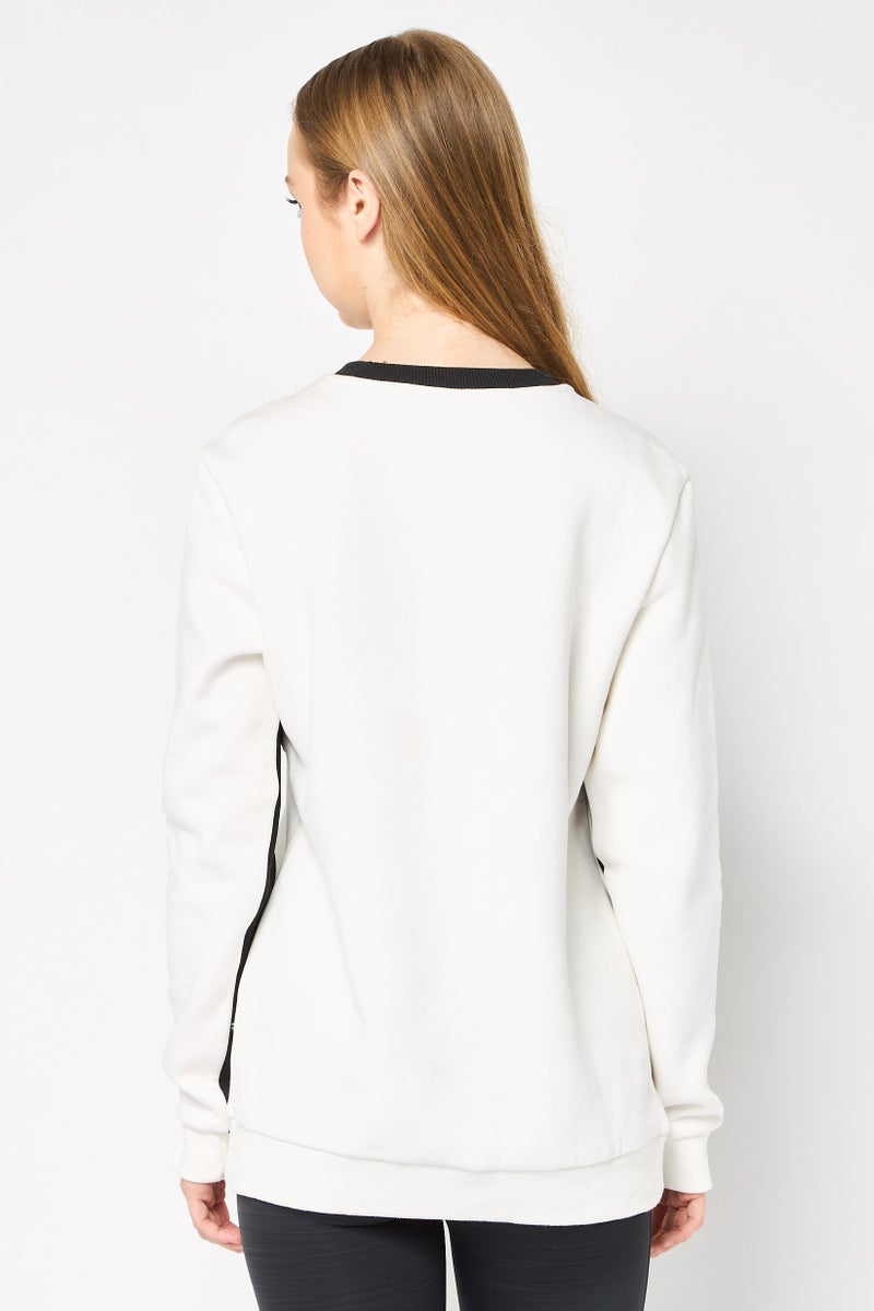 Reebok Women Sportswear Fit Outdoor Sweatshirt, Off White - Image 4