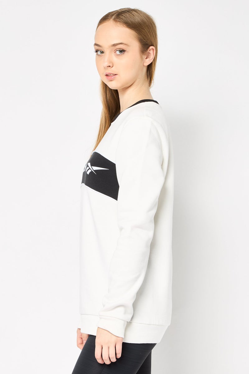Reebok Women Sportswear Fit Outdoor Sweatshirt, Off White - Image 3