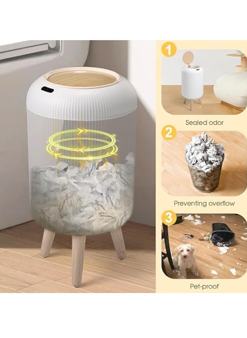 Generic Waste Bin Garbage Bin Bathroom 10L Wastebasket with Removable Legs Large Capacity Trash Can for Living Room Kitchen Bathroom  - Image 3