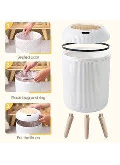 Generic Waste Bin Garbage Bin Bathroom 10L Wastebasket with Removable Legs Large Capacity Trash Can for Living Room Kitchen Bathroom  - Image 4