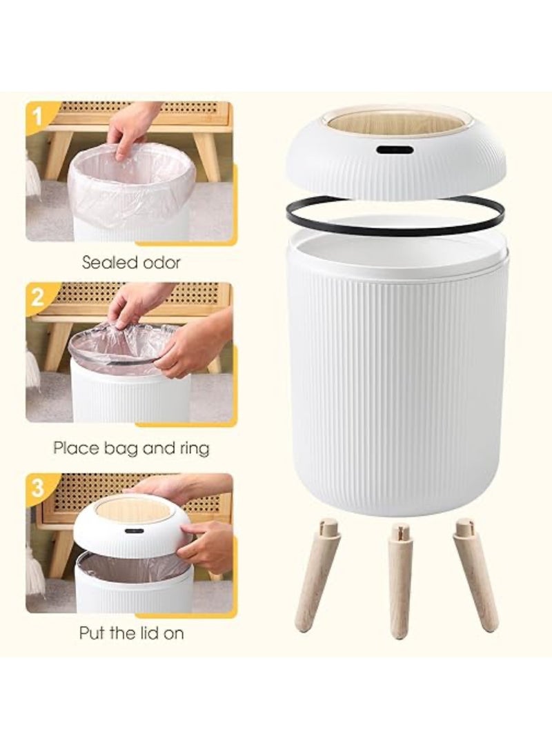 Generic Waste Bin Garbage Bin Bathroom 10L Wastebasket with Removable Legs Large Capacity Trash Can for Living Room Kitchen Bathroom  - Image 4