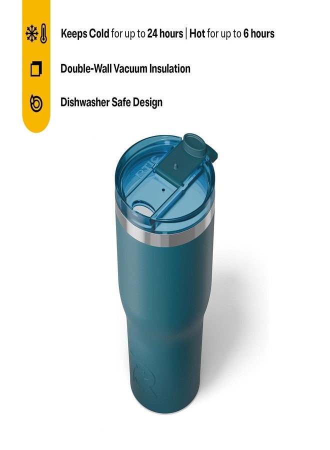 RTIC 30oz Essential Tumbler with Lid, Ceramic Lined, Insulated, Stainless Steel, Metal, Double Wall Vacuum-Insulation, Travel Cup for Iced Coffee, Tea, Hot and Cold Drink, Marine - Image 3