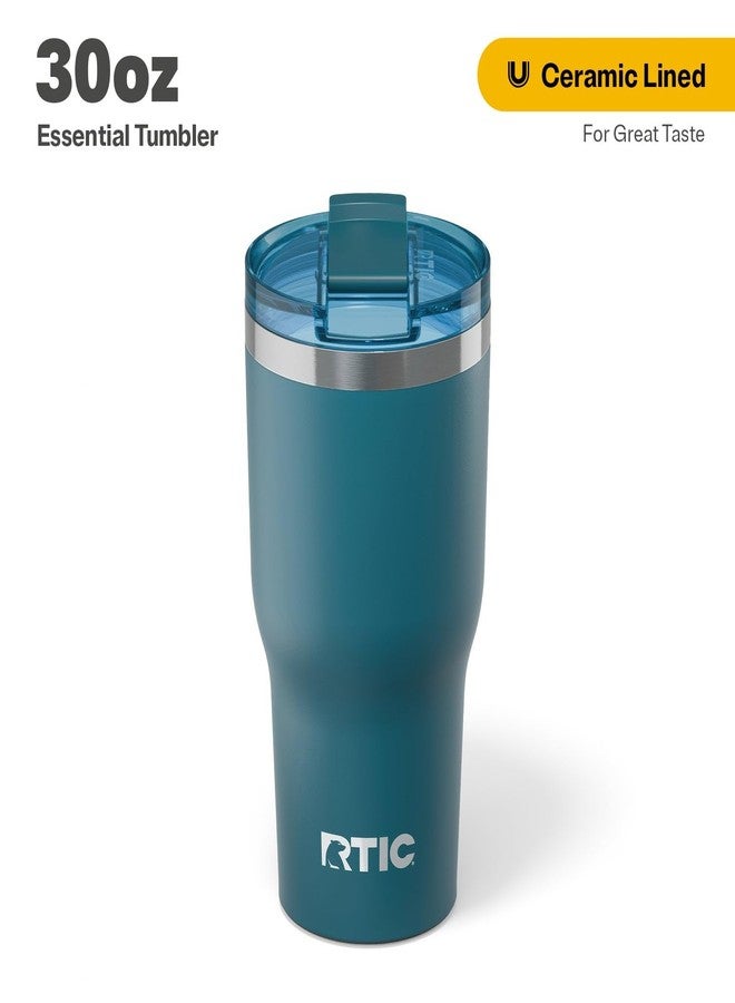RTIC 30oz Essential Tumbler with Lid, Ceramic Lined, Insulated, Stainless Steel, Metal, Double Wall Vacuum-Insulation, Travel Cup for Iced Coffee, Tea, Hot and Cold Drink, Marine - Image 2